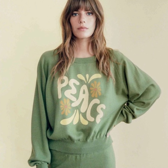 NEW NWT Christy Dawn Sweater The Sonny X Sun Keep Green